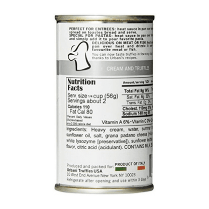 Urbani Truffle Thrills Cream and Truffles Sauce, 6.4 oz Sauces & Condiments Urbani 