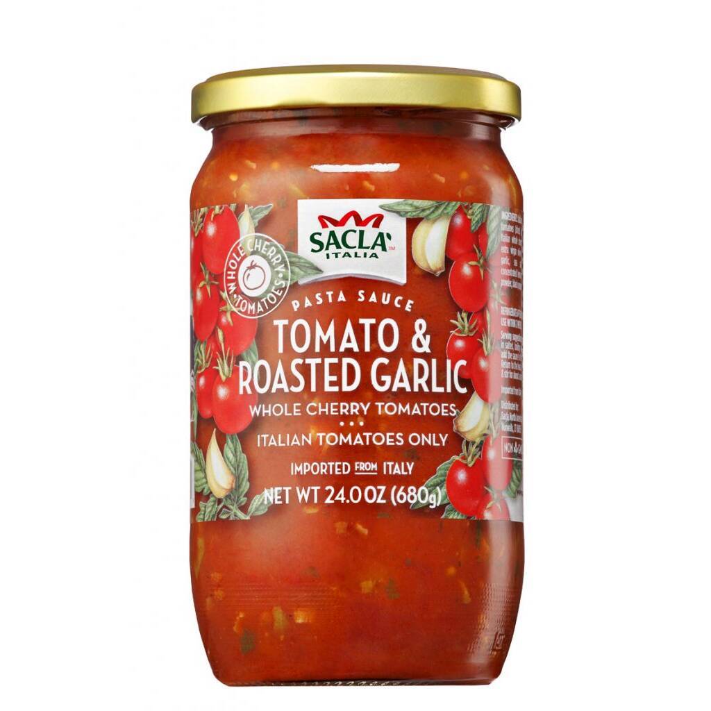 Whole Cherry Tomatoes And Roasted Garlic Pasta Sauce, 24 Oz Sauces & Condiments Sacla 