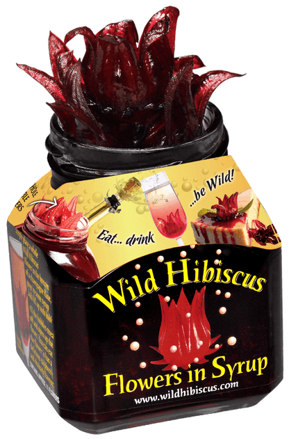 Wild Hibiscus Flowers in Syrup (11 Flowers)  - 8.8 oz