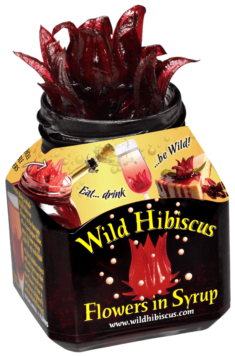 Wild Hibiscus Flowers in Syrup (11 Flowers)  - 8.8 oz